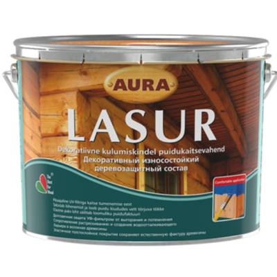 Лак декоративно-захисний засіб для дерев'яних фасадів Aura Lasur, 0,75 л, безбарвний 73493 фото