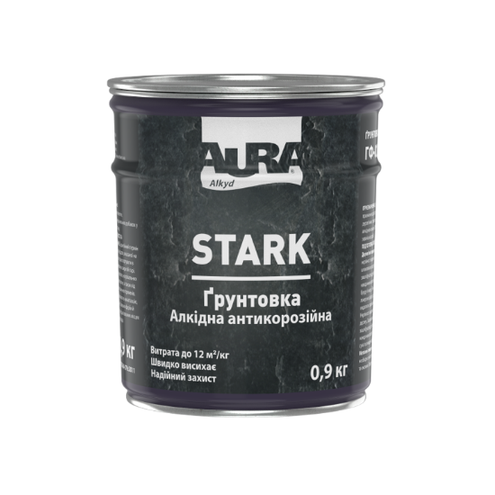 Грунтовка алкідна антикорозійна Aura STARK, 0,9 кг, білий, матовий 77046 фото