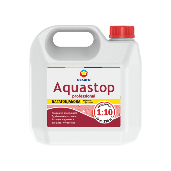 Грунт-концентрат укрепляющий Eskaro Aquastop Professional, 0,5 л, розовый, матовый 43274 фото