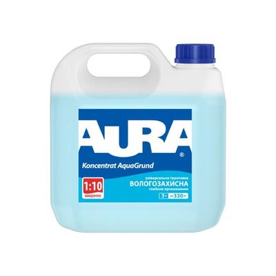 Грунтовка вологозахисна концентрат Aura AquaGrund, 0,5 л, білий 39910 фото