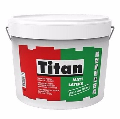 Краска глубокоматовая моющаяся Titan Mattlatex, 0,9 л, белый 60621 фото