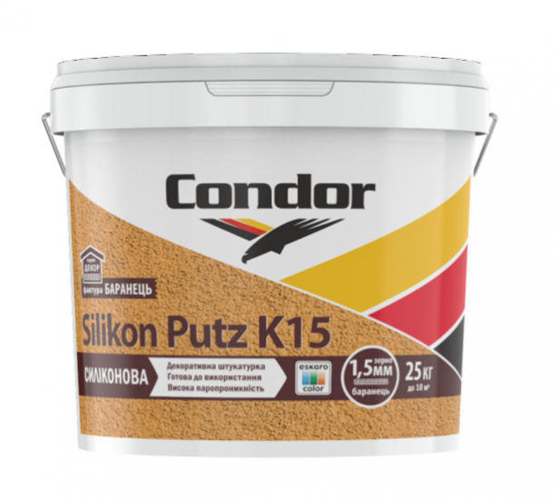 Condor Silikon Putz K15 - структурна штукатурка, модифікована силіконом.